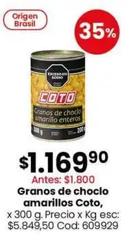 Coto Coto - granos de choclo amarillos enteros oferta