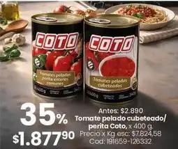 Coto Coto - tomate pelado cubeteado / perita oferta