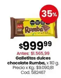 Coto Rumba - galletitas dulces chocolate oferta