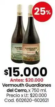 Coto Cerro - vermouth guardianes del , x 750 ml. cod. 602620-602621 oferta