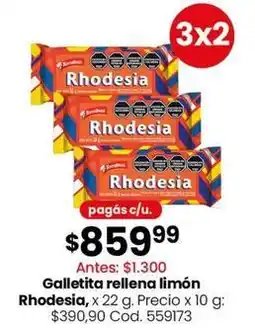 Coto Rhodesia - galletita rellena lim oferta