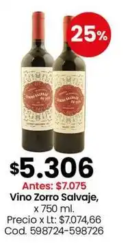 Coto Zorro - vino salvaje oferta