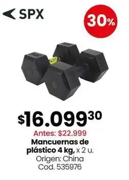 Coto Origen - mancuernas de plástico 4 kg, x 2 u. cod. 535976 oferta