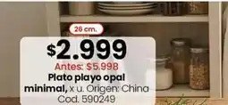 Coto Origen - plato playo opal minimal, x u. cod. 590249 oferta