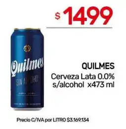 Nini Mayorista Quilmes cerveza lata 0.0% s/alcohol oferta
