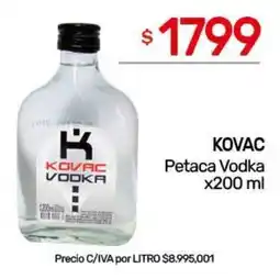 Nini Mayorista Kovac petaca vodka oferta