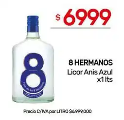 Nini Mayorista 8 hermanos licor anis azul oferta