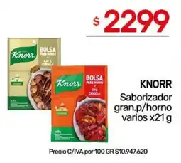 Nini Mayorista Knorr saborizador gran.p/horno varios oferta