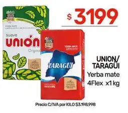 Nini Mayorista Union/ Taragui yerba mate 4Flex oferta