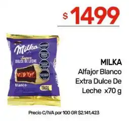 Nini Mayorista Milka alfajor blanco extra dulce de leche oferta