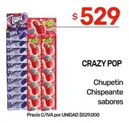 Nini Mayorista Crazy pop chupetin chispeante sabores oferta