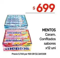 Nini Mayorista Mentos caram. confitados sabores oferta