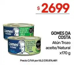 Nini Mayorista Gomes da Costa atún trozo aceite/natural oferta