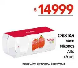 Nini Mayorista Cristar vaso mikonos alto oferta