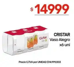 Nini Mayorista Cristar vaso alegro oferta