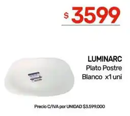 Nini Mayorista Luminarc plato postre blanco oferta