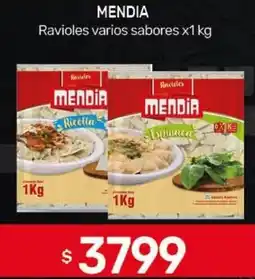Nini Mayorista Mendia ravioles varios sabores oferta