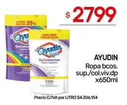 Nini Mayorista Ayudin ropa bcos. sup./col.viv.dp oferta