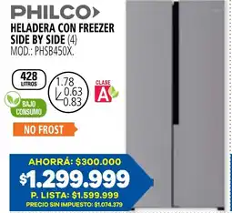 Casa del Audio Philco heladera con freezer side by side oferta