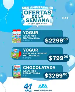 APA Supermercados Iolay kids yogur frut./vainilla oferta