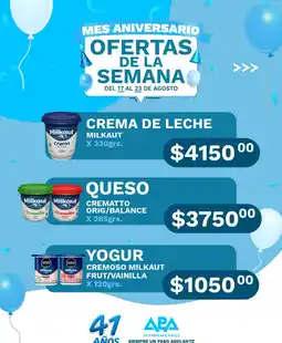 APA Supermercados Milkaut crema de leche oferta