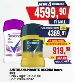 Maxiconsumo Rexona antitranspirante barra oferta