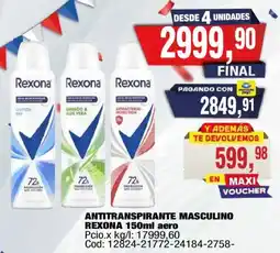Maxiconsumo Rexona antitranspirante masculino oferta