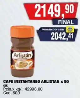Maxiconsumo Arlistán cafe instantaneo oferta