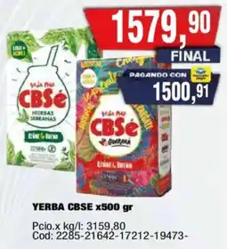Maxiconsumo Cbsé yerba mate oferta
