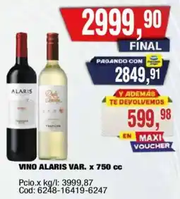 Maxiconsumo Alaris vino var. oferta