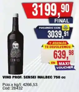 Maxiconsumo Sensei vino prof. malbec oferta