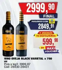 Maxiconsumo Oveja vino black varietal oferta