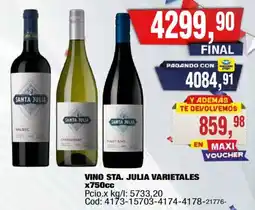 Maxiconsumo Santa julia vino varietales oferta