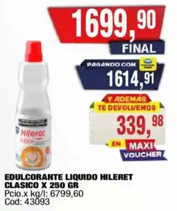 Maxiconsumo Hileret edulcorante liquido clasico oferta