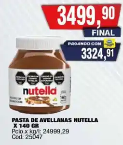Maxiconsumo Nutella pasta de avellanas oferta