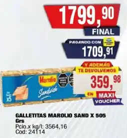Maxiconsumo Marolio galletitas sandwich oferta