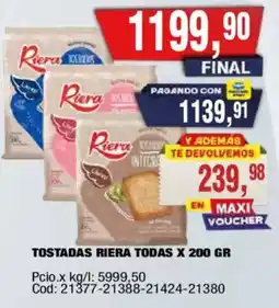 Maxiconsumo Riera tostadas todas oferta