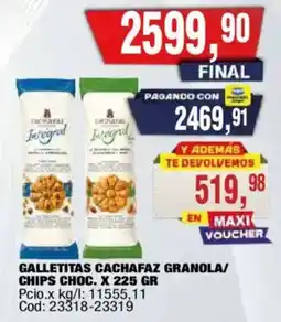 Maxiconsumo Galletitas cachafaz granola/chips choc oferta