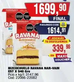 Maxiconsumo Ravana bizcochuelo nar-vain oferta