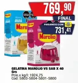 Maxiconsumo Marolio gelatina vs sab x 40 oferta