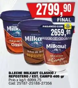 Maxiconsumo Milka dulce de leche clásico / repostero / est. campo oferta