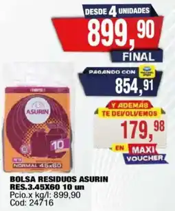 Maxiconsumo Asurin bolsa residuos oferta