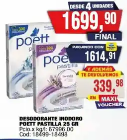 Maxiconsumo Poett desodorante inodoro pastilla oferta