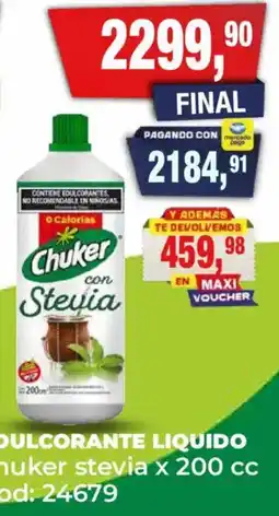 Maxiconsumo Chuker dulcorante liquido con stevia oferta