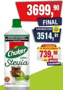 Maxiconsumo Chuker con Stevia oferta