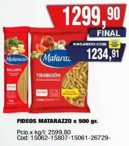 Maxiconsumo Matarazzo fideos oferta