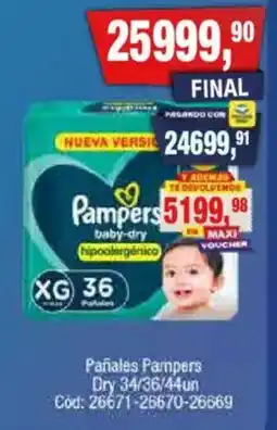 Maxiconsumo Pampers pañales dry oferta