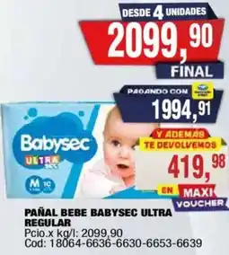 Maxiconsumo Babysec pañal bebe ultra regular oferta