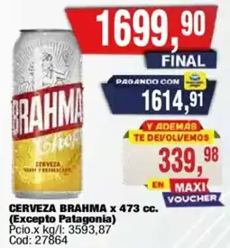 Maxiconsumo Brahma cerveza oferta
