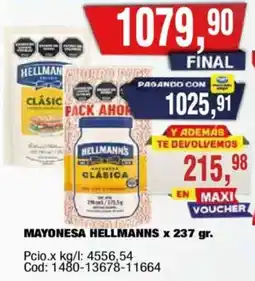 Maxiconsumo Hellmanns mayonesa clásica oferta